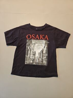 Osaka Graphic Short Sleeve Tee - Black with Red Print